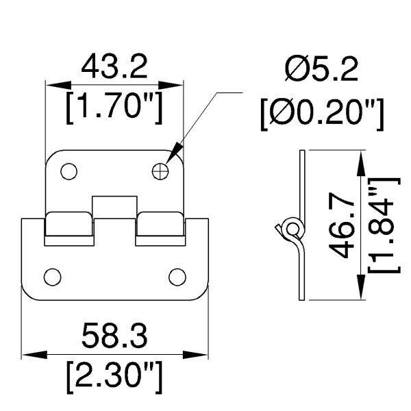 Main product image for Penn-Elcom P0625EZ Lift-Off Hinge PennBrite 262-215